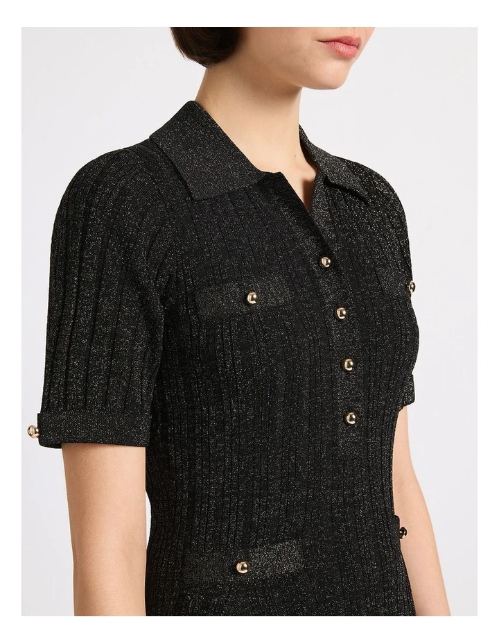 Endless Night Knit Dress in Black Sparkle image 4