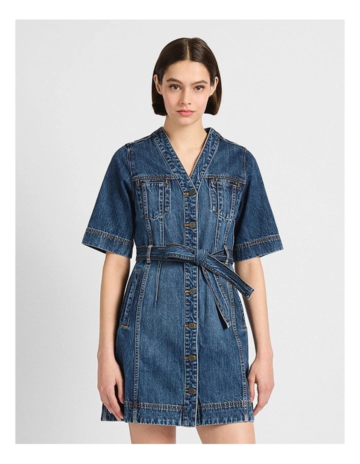Bennet Denim Mini Dress in Elle Blue image 1