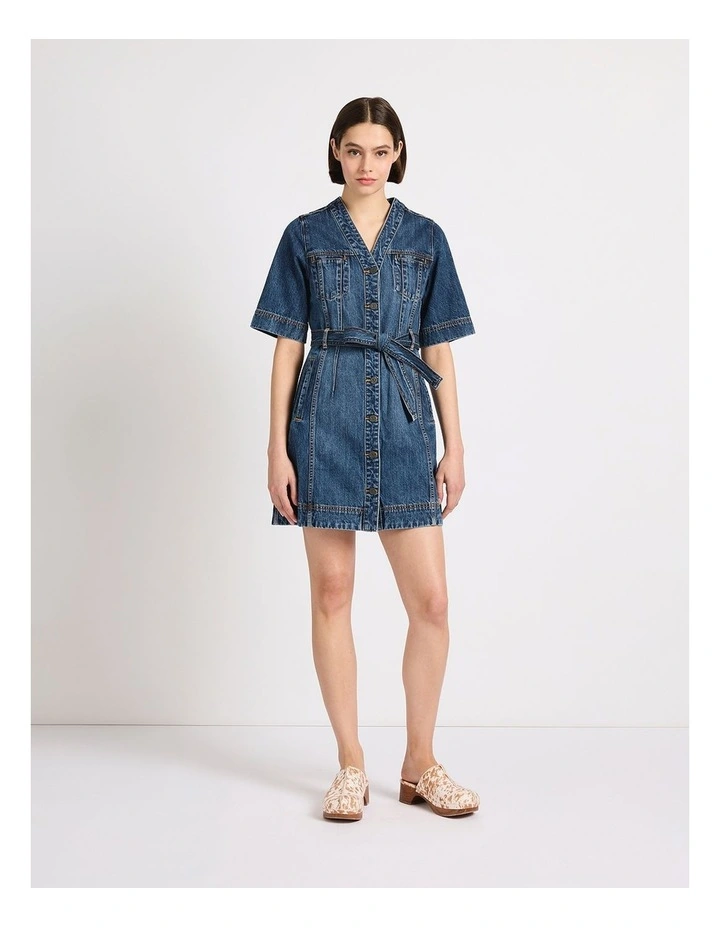 Bennet Denim Mini Dress in Elle Blue image 1