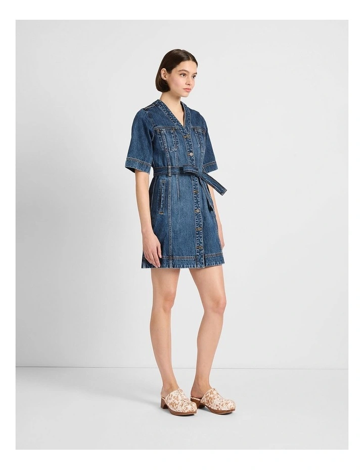 Bennet Denim Mini Dress in Elle Blue image 2