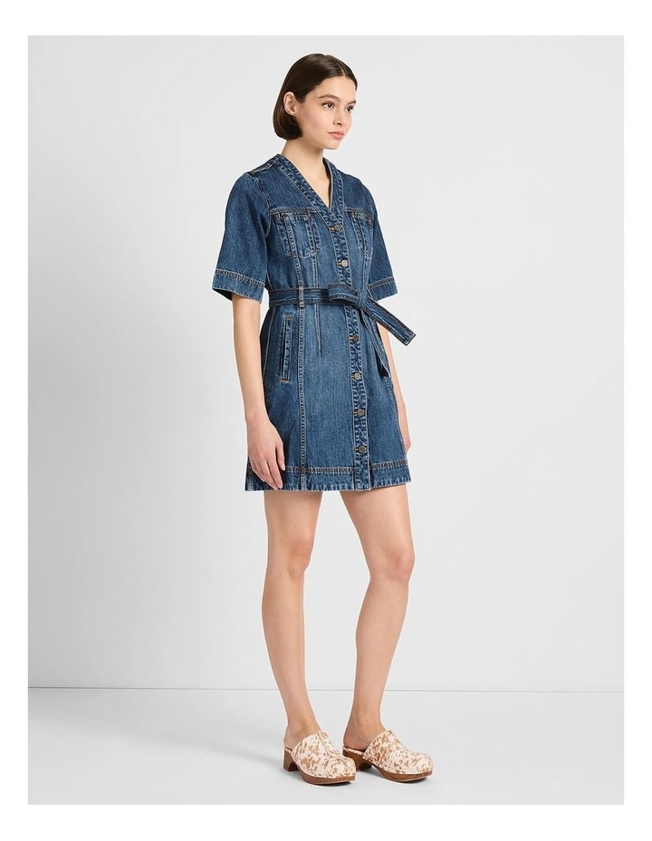 Bennet Denim Mini Dress in Elle Blue image 2