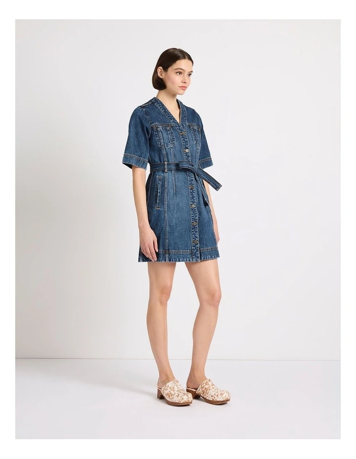 Bennet Denim Mini Dress in Elle Blue image 2