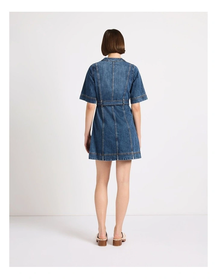 Bennet Denim Mini Dress in Elle Blue image 3