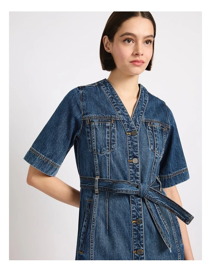 Bennet Denim Mini Dress in Elle Blue image 4