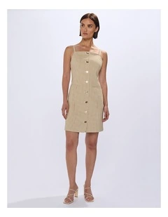 One in A Gingham Dress in Beige Multi