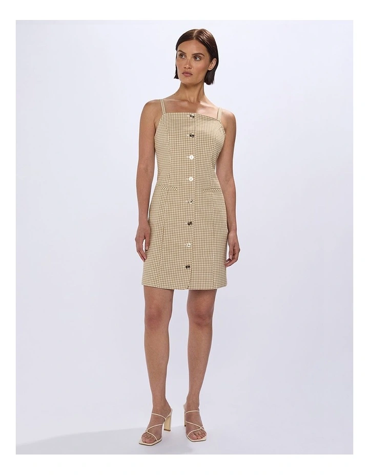 One in A Gingham Dress in Beige Multi image 1