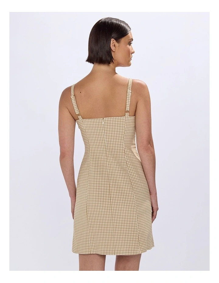 One in A Gingham Dress in Beige Multi image 5