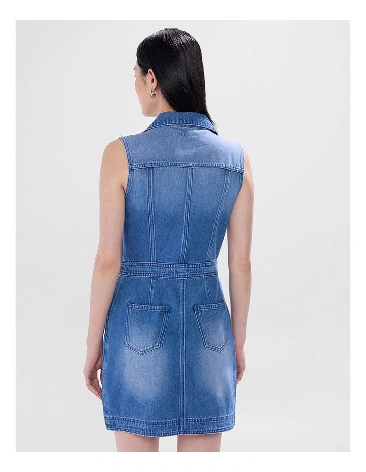 Gabriella Denim Mini Dress in Messina Blue image 3