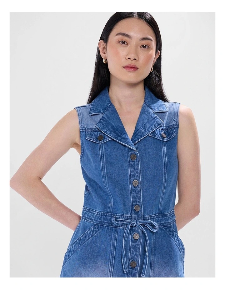 Gabriella Denim Mini Dress in Messina Blue image 4