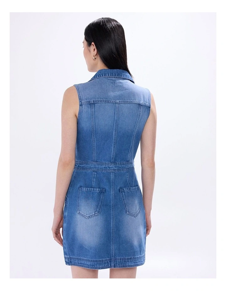 Gabriella Denim Mini Dress in Messina Blue image 4