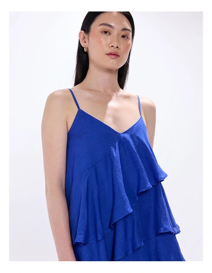 Breaking Free Ruffle Dress in Cobalt Blue image 3