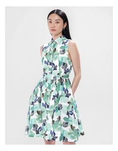 Touch Of Rain Shirt Dress in Teal Multi
