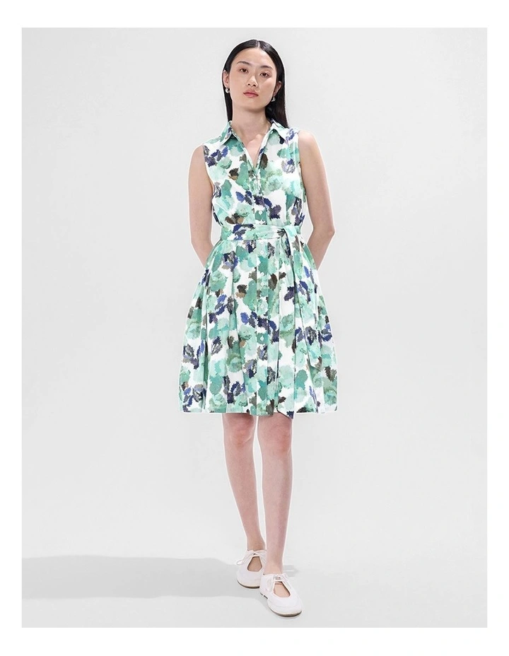 Touch Of Rain Shirt Dress in Teal Multi image 2