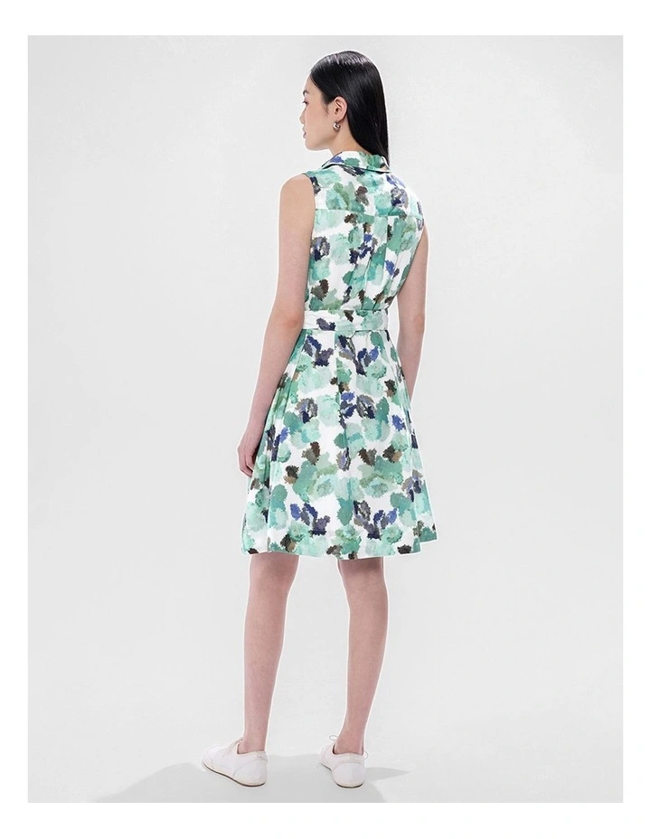 Touch Of Rain Shirt Dress in Teal Multi image 3