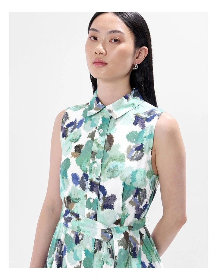 Touch Of Rain Shirt Dress in Teal Multi image 4