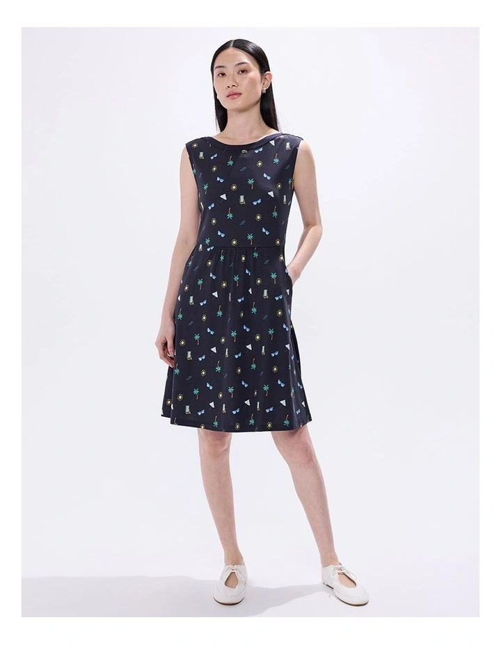Fanta-Sea Island Dress in Navy Multi image 1