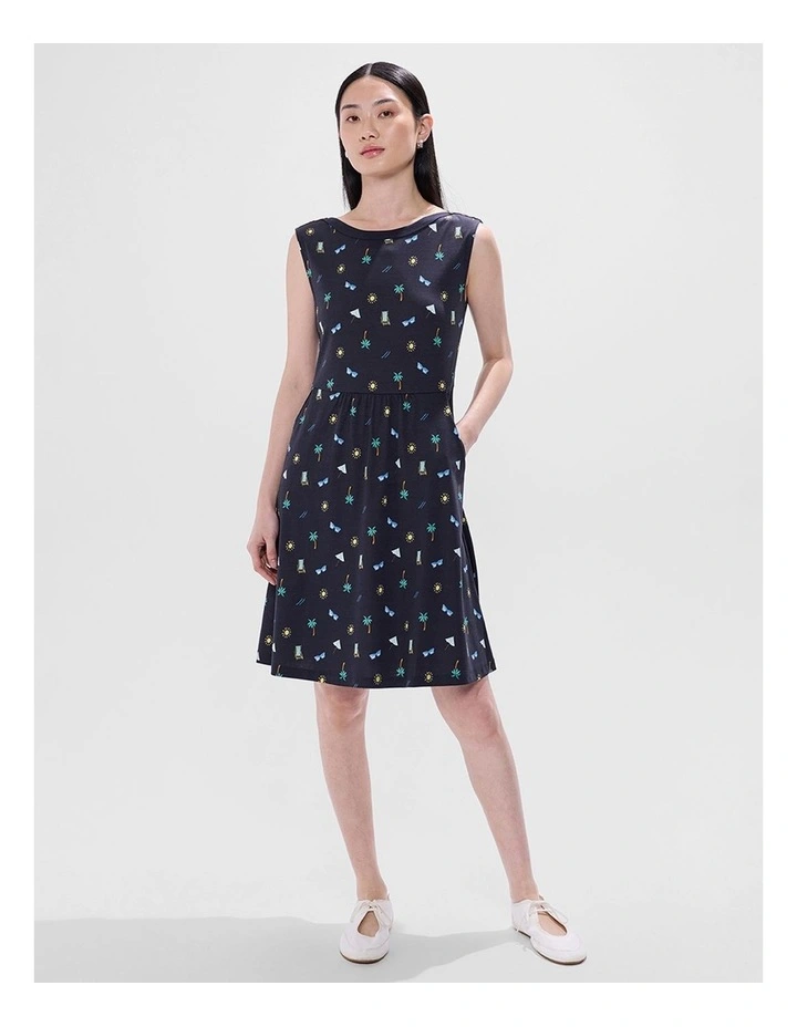 Fanta-Sea Island Dress in Navy Multi image 2