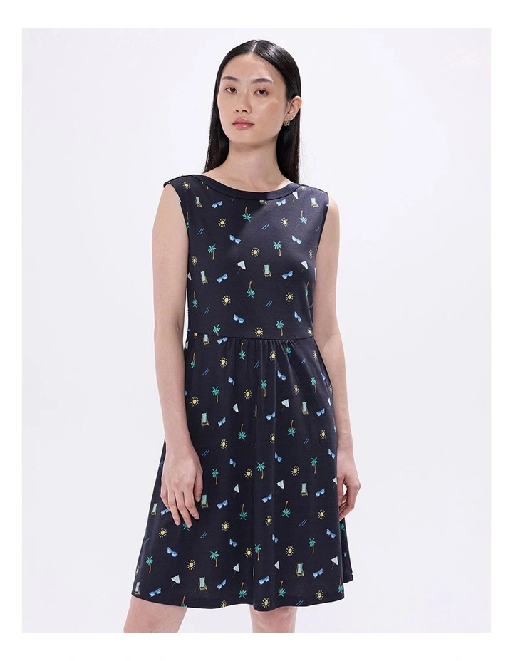 Fanta-Sea Island Dress in Navy Multi image 2