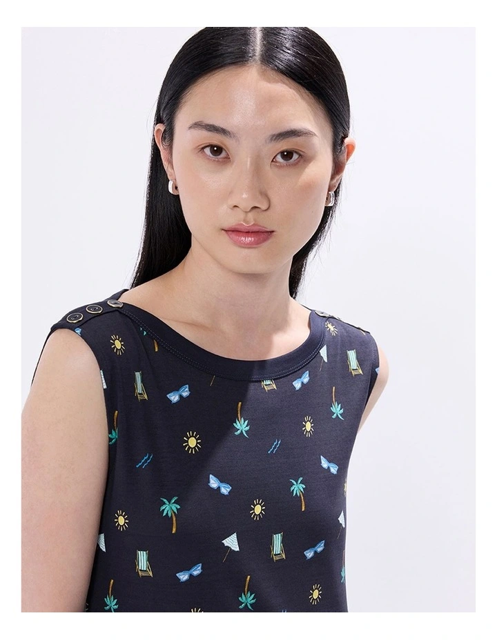 Fanta-Sea Island Dress in Navy Multi image 3