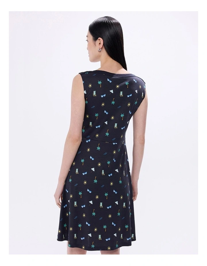 Fanta-Sea Island Dress in Navy Multi image 4
