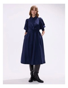 Empress Twist Front Dress in Midnight