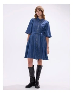 Deanna Chambray Dress in Calabria Blue