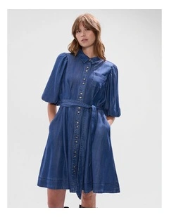 Deanna Chambray Dress in Calabria Blue