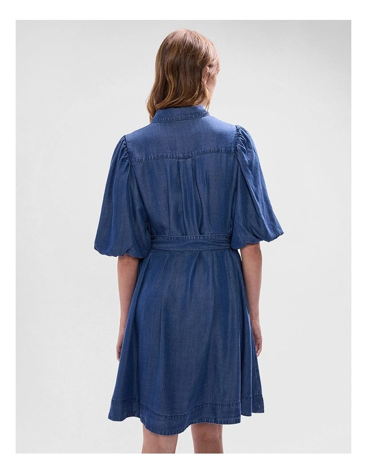 Deanna Chambray Dress in Calabria Blue image 3
