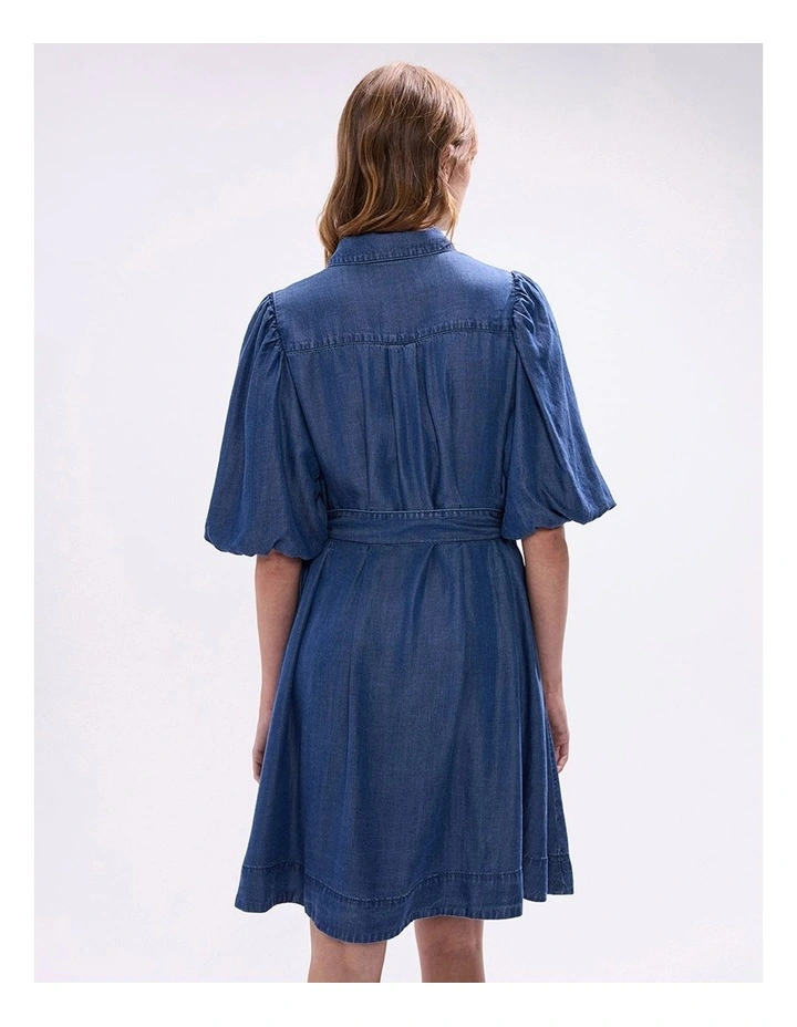 Deanna Chambray Dress in Calabria Blue image 4