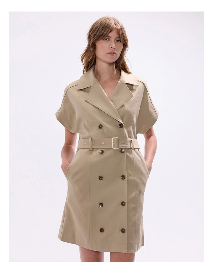 Manon Trench Dress in Sesame Brown image 1