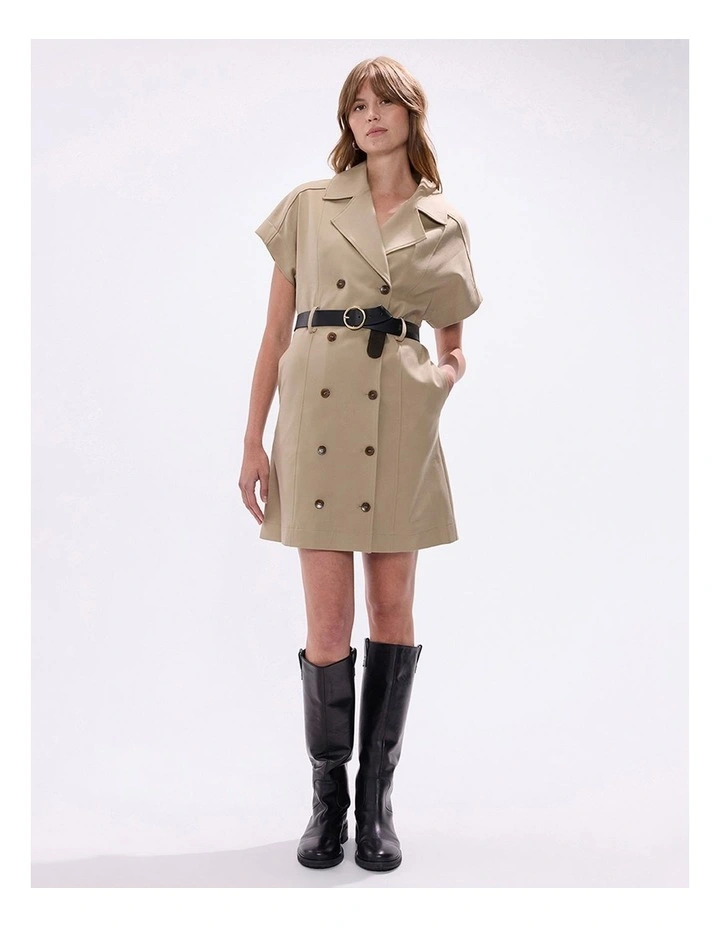 Manon Trench Dress in Sesame Brown image 4