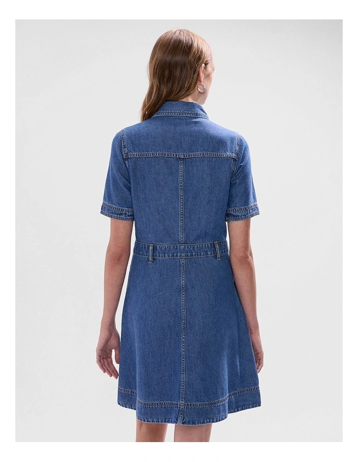 Kira Denim Mini Dress in Sicily Blue image 3