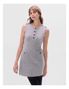 Dawn Check Mini Dress in Grey Multi