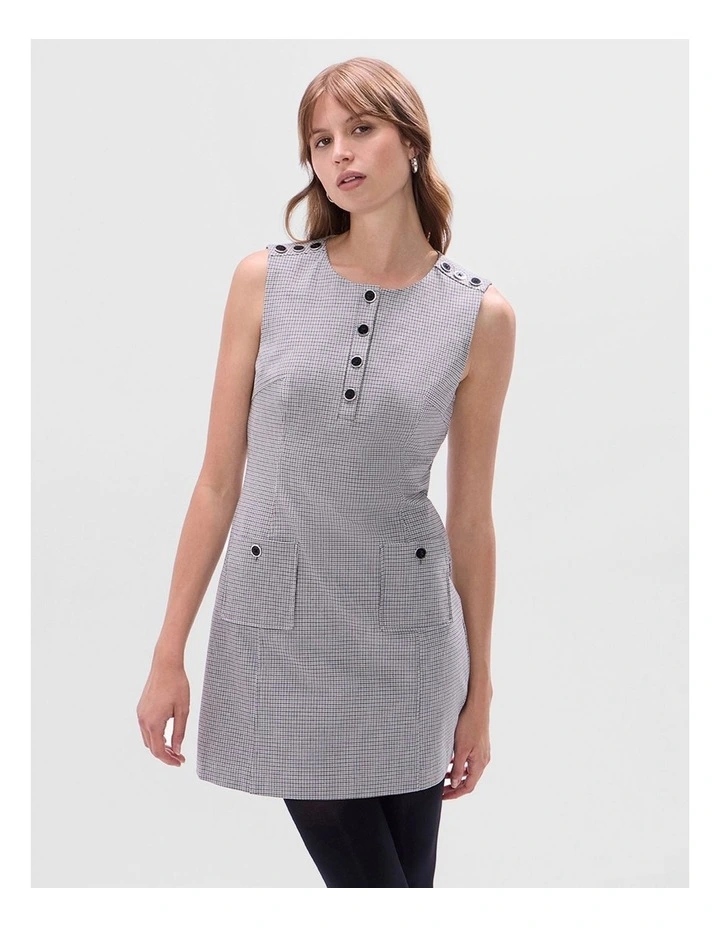 Dawn Check Mini Dress in Grey Multi image 1