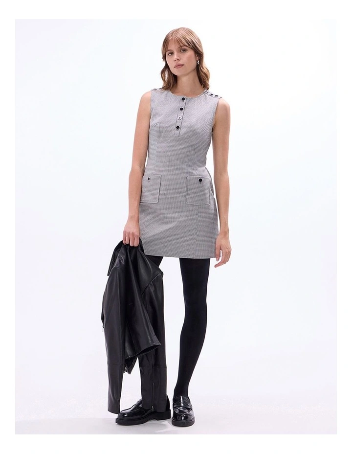 Dawn Check Mini Dress in Grey Multi image 1