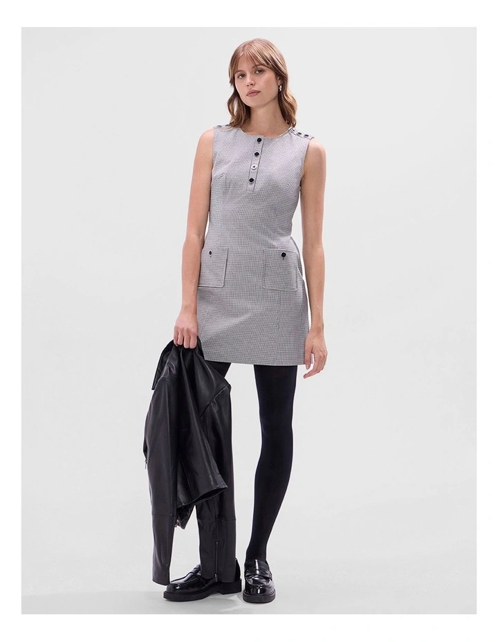 Dawn Check Mini Dress in Grey Multi image 2