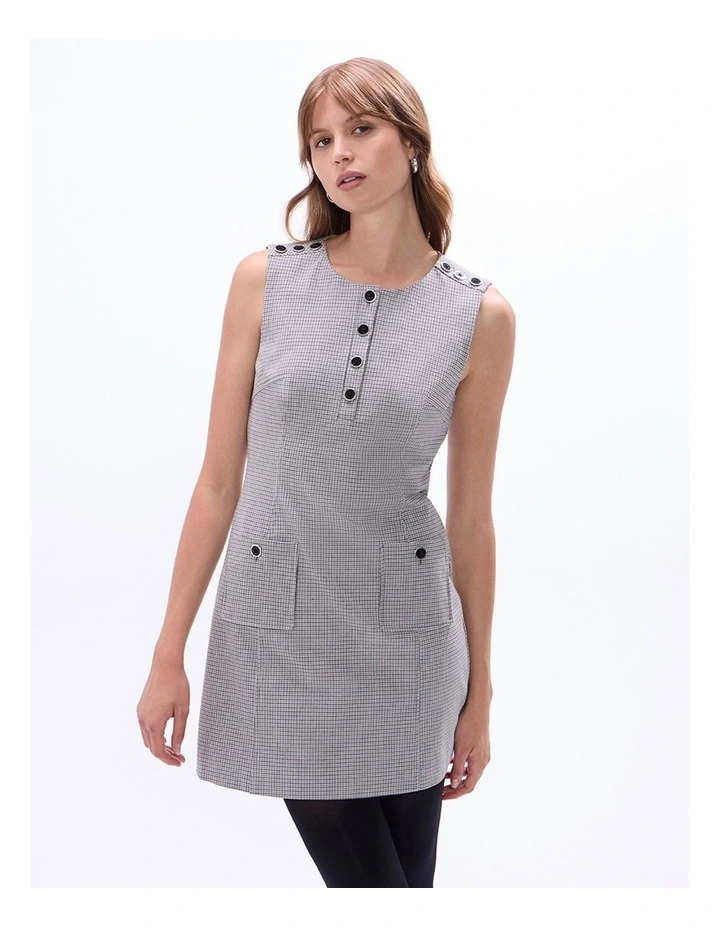Dawn Check Mini Dress in Grey Multi image 2