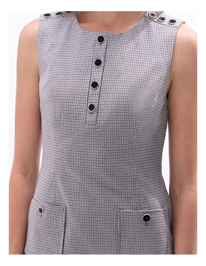 Dawn Check Mini Dress in Grey Multi image 3