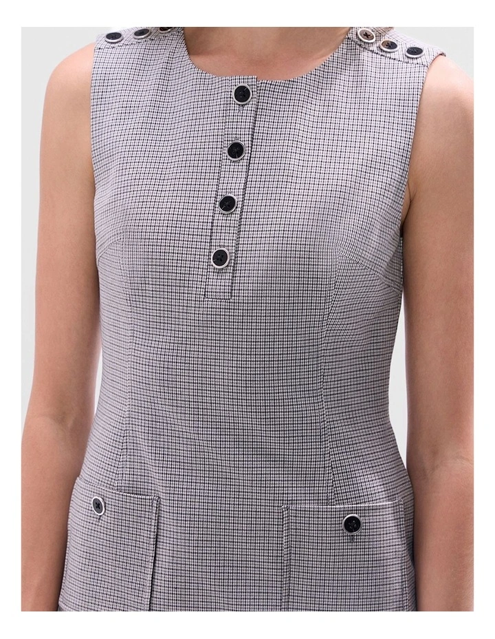 Dawn Check Mini Dress in Grey Multi image 4