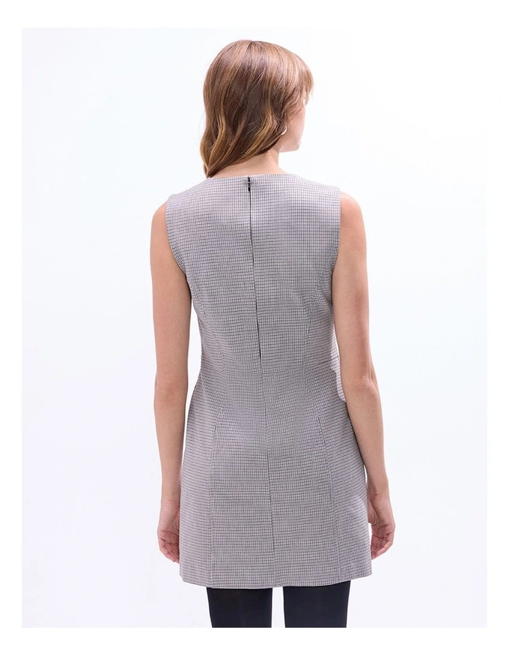 Dawn Check Mini Dress in Grey Multi image 4