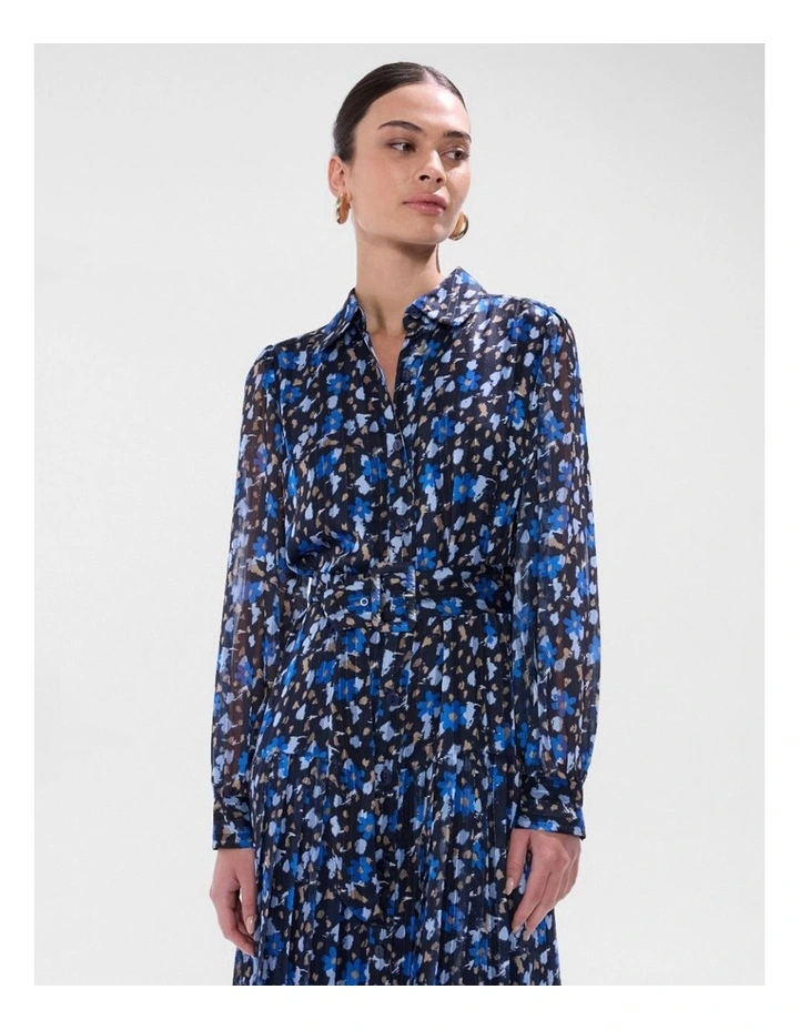 Chalk in The Clouds Dress in Blue Multi image 2