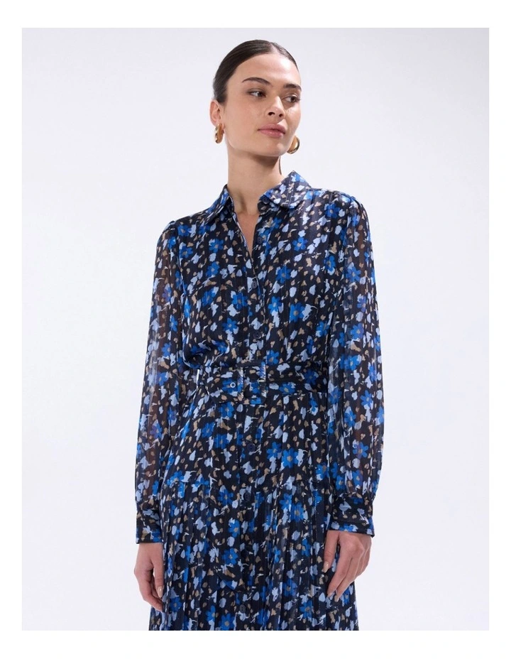 Chalk in The Clouds Dress in Blue Multi image 2