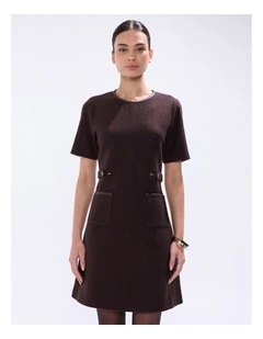 Ruth Felted Wool Dress in Espresso