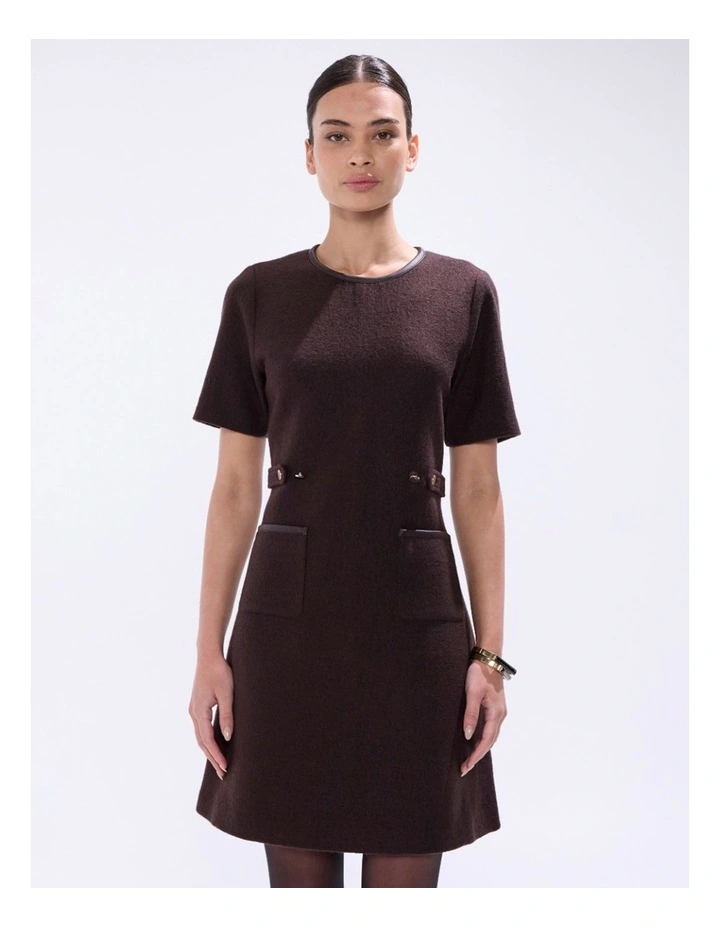 Ruth Felted Wool Dress in Espresso image 1