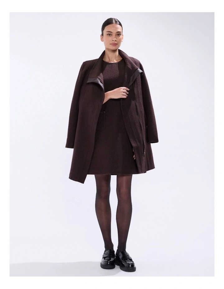Ruth Felted Wool Dress in Espresso image 2