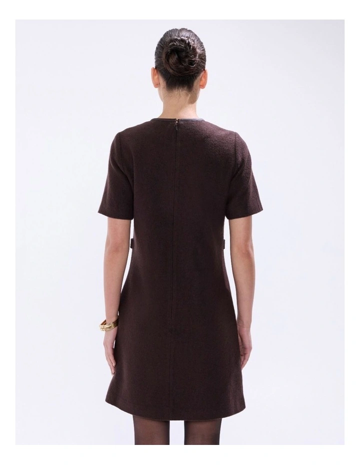 Ruth Felted Wool Dress in Espresso image 5