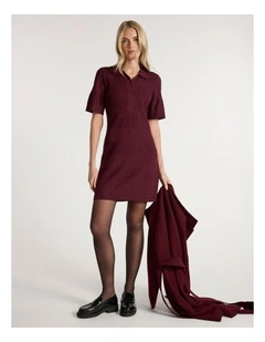 New York Minute Knit Dress in Ruby Port