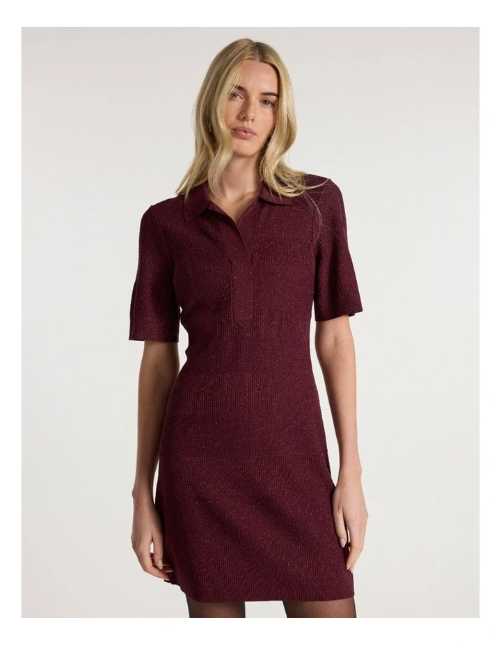 New York Minute Knit Dress in Ruby Port image 2