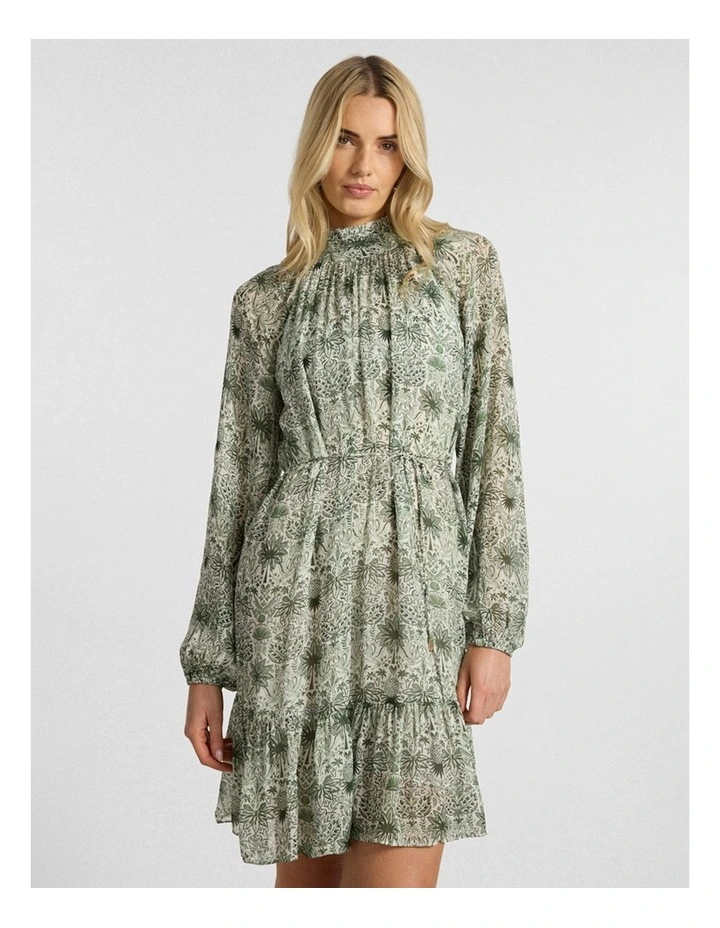 Holiday in The Sun Dress in Khaki Multi image 1