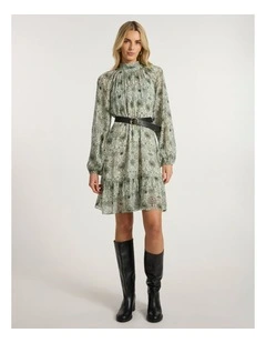 Holiday in The Sun Dress in Khaki Multi